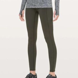 Lululemon Speed Up Tights, Full-on Luxtreme, 27", Olive Green, Size 8